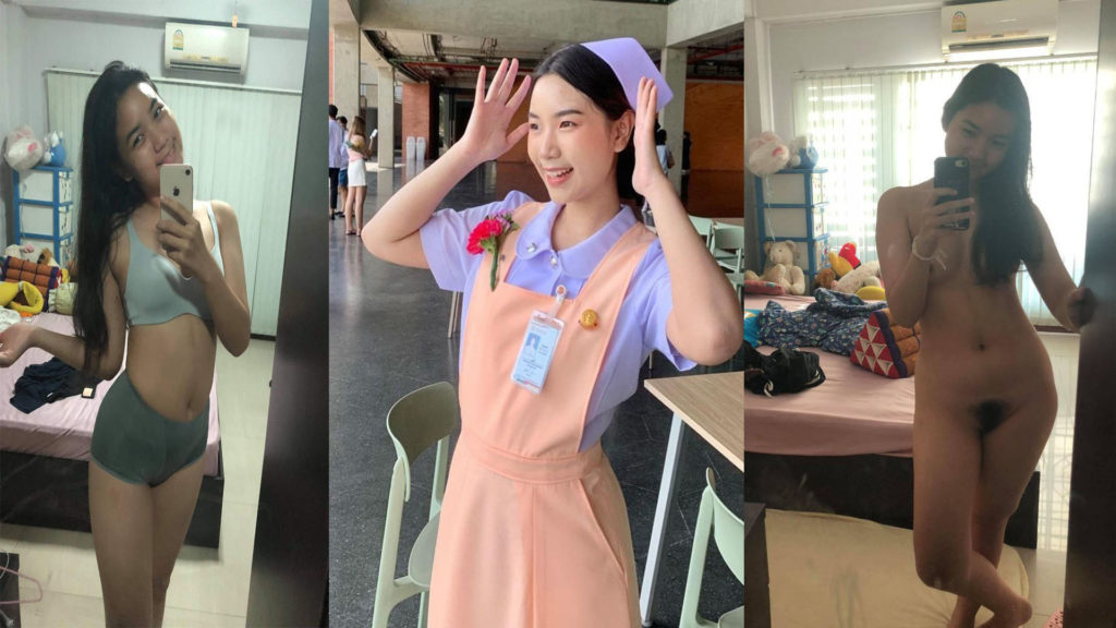 น้องโบนัส พยาบาลสาวส่งคลิปให้แฟนดูตัวเล็กน่ารักหุ่นน่าเย็ดนมกำลังพอดีมือเลย