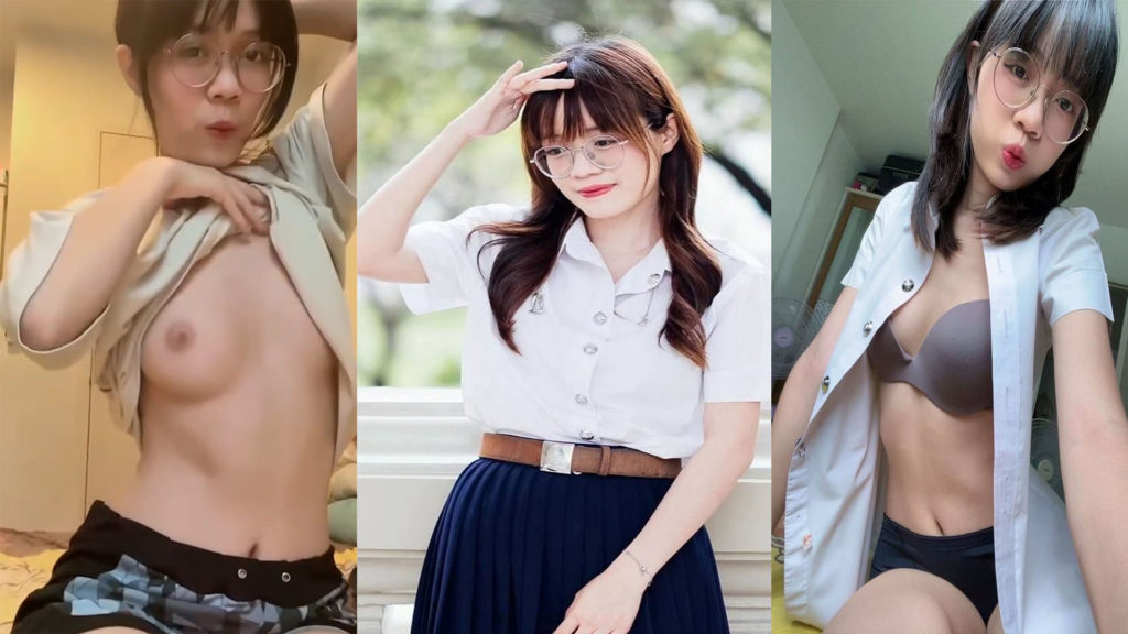 หลุดสาวแว่น คลิปหลุดนักศึกษาสาวถ่ายคลิปบีบนมยั่วเย็ด ส่งให้แฟน เงี่ยนอยากโดนเย็ด