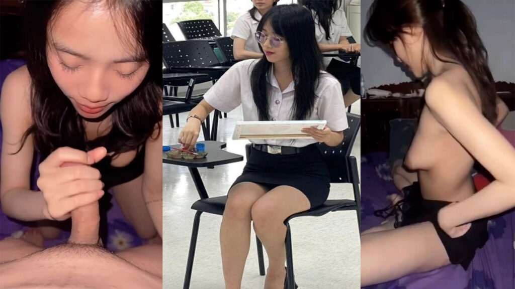 นักศึกษาโม็คควย คลิปหลุดสาวนศ. น่ารักหัวนมแหลมดูดควยให้แฟน หุ่นดีแบบนี้เย็ดเสียวแน่นอน