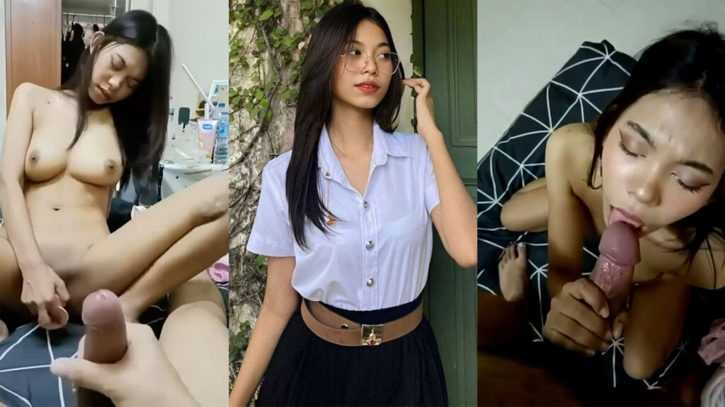 เย็ดแฟนนักศึกษา สาวแว่นตัวเล็กนมใหญ่โยกควยนมเด้งอย่างเสียว